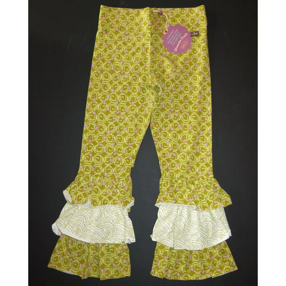 NEW Matilda Jane girls leggings 10 12 yellow Davinci Benny pants Character Count